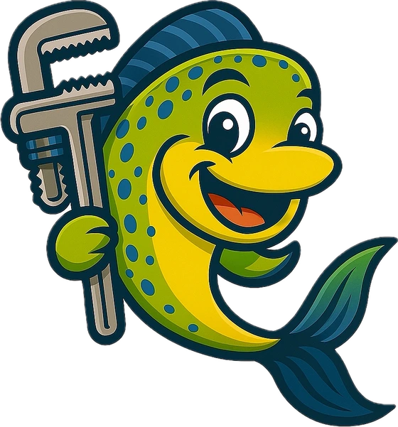 Mahi Plumbing mahi-mahi mascot logo